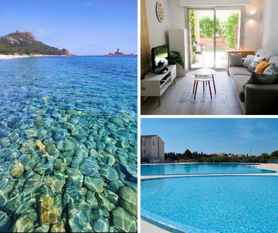 APPARTEMENT avec JARDIN, PISCINE, PLAGE, TENNIS Fréjus Exterior foto